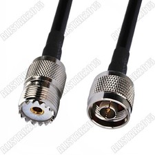 UHF SO-239 Female Jack to N Male Plug Connector RF Pigtail Coax Cable RG58