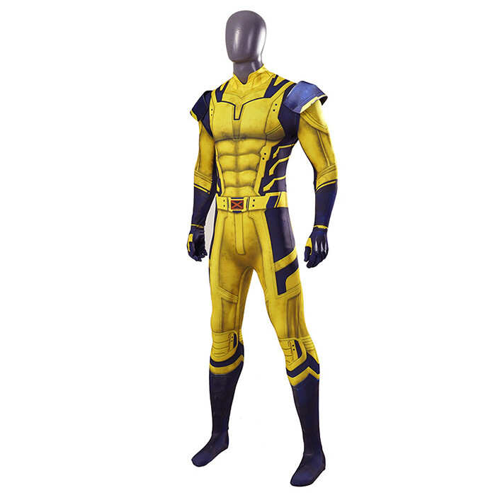 Wolverine Costume Jumpsuit + ABS Plastic Claws Paws Props For Halloween Cosplay