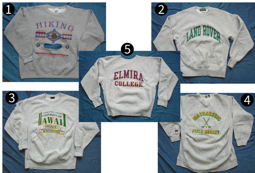 Bundle Vintage 5 Sweatshirts Reverse Weave 80s 90s Made in USA