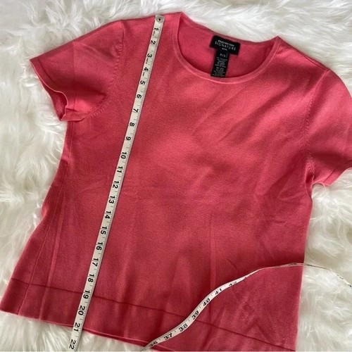 Jones New York Signature Petite Silk + Cashmere Coral Short Sleeve Sweater S - Picture 8 of 10
