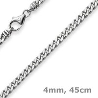 4Mm Panzerkette Kette Collier Aus 585 Gold WeißGold, Goldkette, 45Cm, Unisex