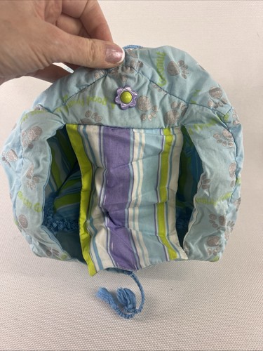 American Girl Doll Coconut Puppy Dog Pet Carrier Plush Pillow blue green fabric - Picture 9 of 19