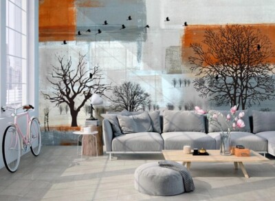 3D Black Branches ZHUA19324 Wallpaper Wall Murals Removable Self-adhesive Ann