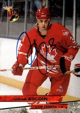Adrian Aucoin - Signed 1993-94 Fleer Ultra Rookie Card #458