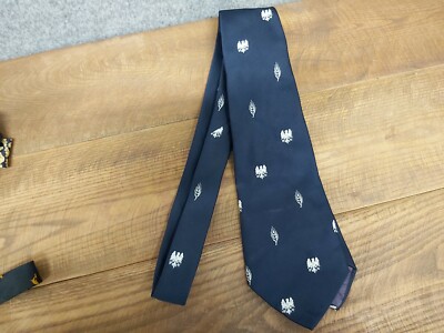 A KC Tie Navy Blue Eagle & Wheat Logo Tie