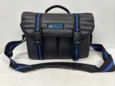 Aztec Express Camera Bag Black  Teal w/Working Straps 12x9x6  2 Front Pockets
