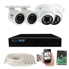 GW 8 Channel H.265 4K NVR 4 X 5MP Bullet and Dome PoE IP Security Camera System