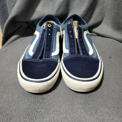 VANS OFF THE WALL LOW TOP BLUE/WHITE STRIPED SNEAKERS MENS 8 500714