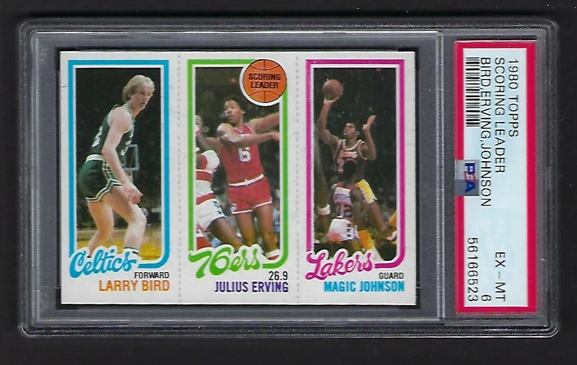 1980 Topps Basketball Larry Bird & Magic Johnson ROOKIE RC PSA 6 