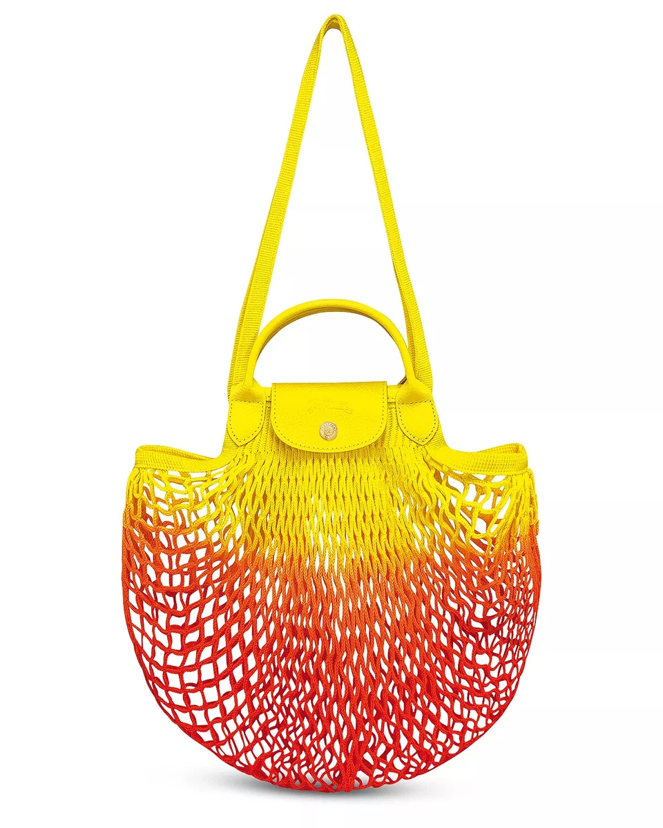 Longchamp Le Pliage Filet Tie and Dye Knit Mesh Handel Bag Shopper