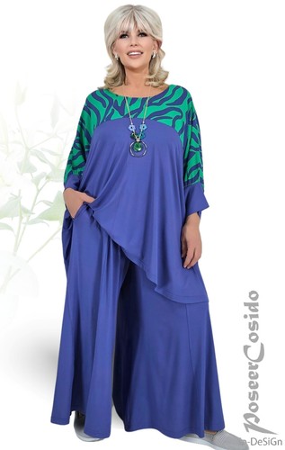 LAGENLOOK Marlene-Hose Hosenrock lavendel lila 44 46 48 50 52 54 56 XL-XXL-XXXL - Bild 7 von 17