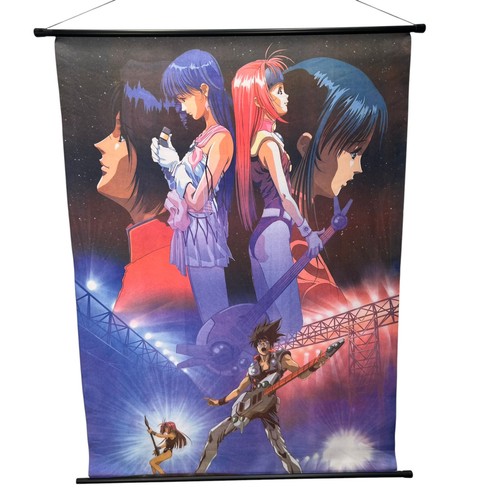 Vintage Macross 7 Wall Scroll Cloth Poster Minmei Robotech Anime Music 90s Flaws