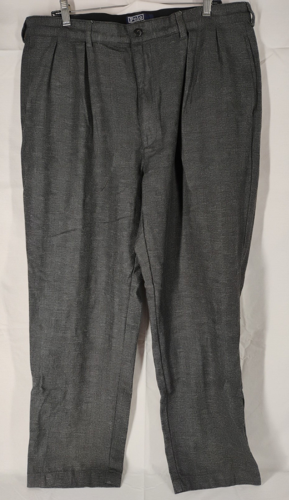 Vintage Polo Ralph Lauren Mens 38x32 (37x31) Wool Dress Pants Dark Gray