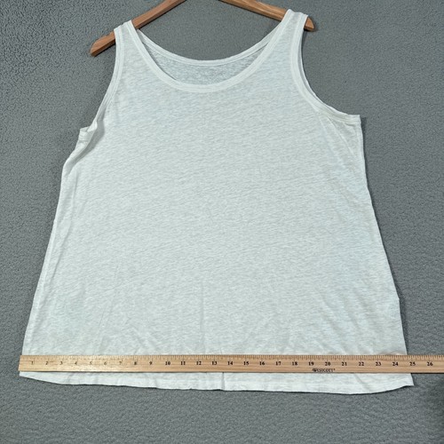 Eileen Fisher Tank Top Women Large relaxed White 100% Linen Slub Knit Sleeveless - Picture 8 of 10