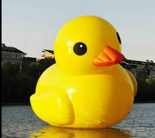 Flotadores de pato de goma amarilla promoción inflable gigante gigante de 10 pies piscina lago N