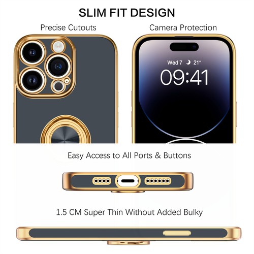For iPhone 15 14 13 12 11 Pro Max Shockproof Kickstand Ring Rugged Case Cover - Picture 150 of 199