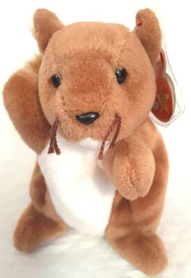 Beanie Baby Babies Plush NUTS 4114 Squirrel PVC 1996 With Tags super cute