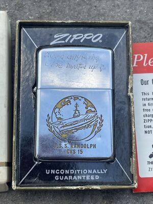 Vintage 1966 U.S.S. Randolph CVS 15 Zippo IIII with Original box