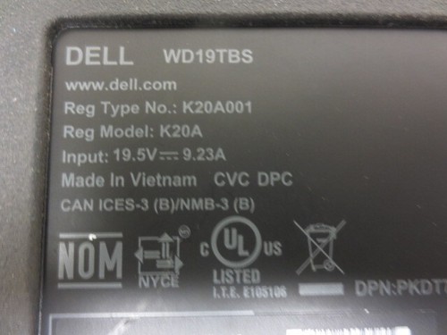 Dell Thunderbolt USB-C Docking Station K20A WD19TBS *Dock Only* - Picture 4 of 4