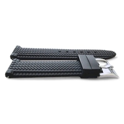 Watch Strap Band Tyre Tread Silicone Rubber Waterproof 18mm 20mm 22mm 24mm Black