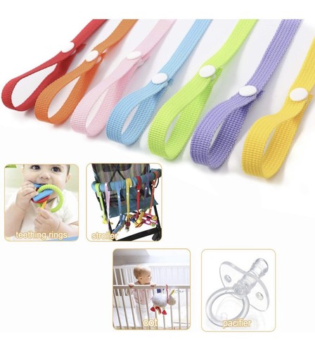 7 pezzi Cordino per Passeggino, Multicolore, Catenelle Porta Succhietto Bambini - Foto 2 di 7