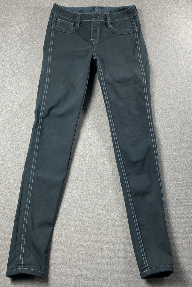 Bleu Lab Women 23 Jeans Skinny Straight Leg REVERSIBLE Blue/gray Stretch - Image 3 of 4