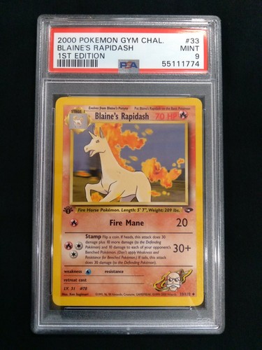 Blaine's Rapidash (1st Edition) graded PSA 9 for sale on eBay