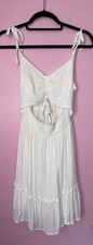 Hollister Women's White Smocked Mini Halter Dress Size Small