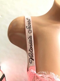 Victoria's Secret Wicked Shine Strap Bra Bikini Set Very Sexy Lace Pink Roses