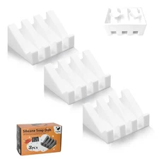 Self Draining Soap Dish,Silicone Suction Cup Soap Holder, Bathroom Soap Dish ...