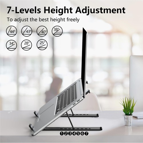 Soporte elevador ajustable para computadora portátil portátil plegable para escritorio - Imagen 3 de 7