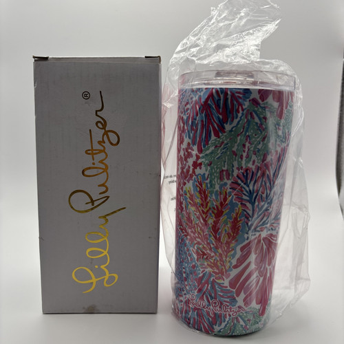 LILLY PULITZER GWP Slim Edelstahl Becher Multi Splash Dance 16,75 Oz NEU - Bild 1 von 9