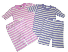 LOT OF 2 Hanna Andersson Girls 160 US 14 Pink Purple Stripe Short John Pajamas