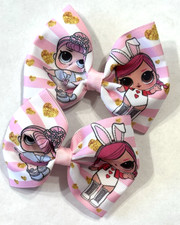 Beautiful Children's Character Inspired Set of hair bows for girls.