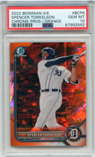Spencer Torkelson 2022 Bowman Chrome #BCP-6 Sapphire Edition Orange /50 PSA 10
