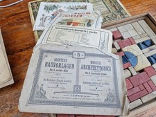 Antiker Richter's Anker-Steinbaukasten Nr. 5 Kleines Kaliber 1 Lage mit Katalog