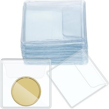 Fainne 50 Pcs Single Pocket Coin Sleeves Collector 2.2 Inches, clear