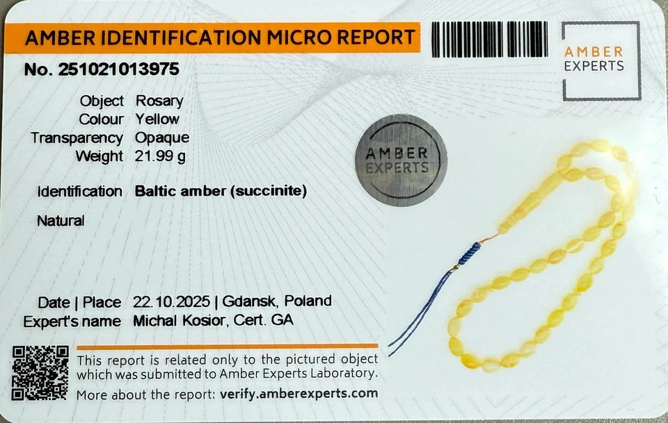Authentic Premium Baltic Amber Tasbih Misbaha تسبيح Rosary Gift8mm x 13mm 22g - Image 3 of 4