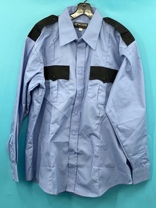 Tact Squad Mens Security Button & Zip Blue Uniform LS Shirt Size XL