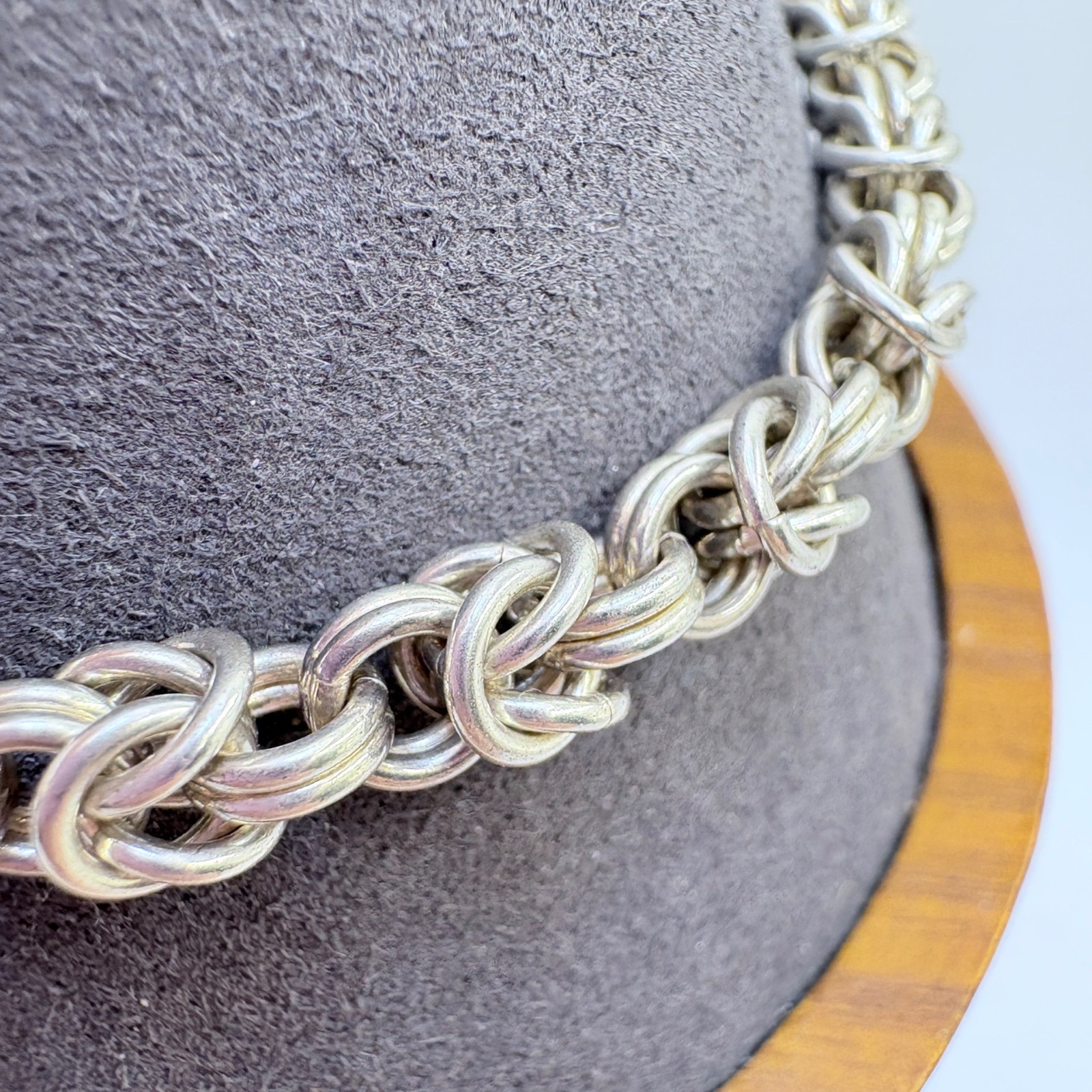 Interlocking Link Chain Bracelet Toggle Clasp Ste… - image 3