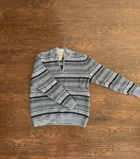 L.L. Bean Men's Large Reg Shetland Wool Sweater Quarter Zip 298257