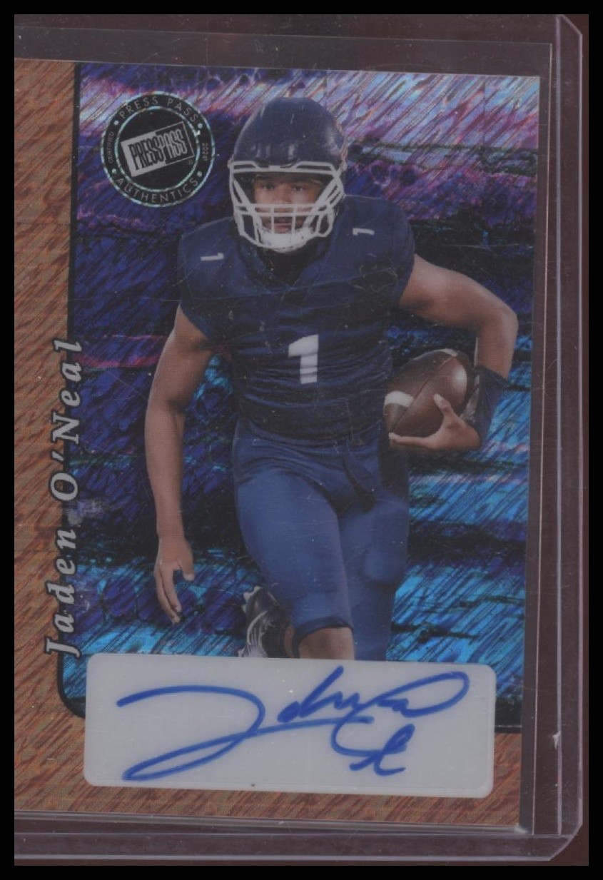 2024 Leaf Collective #20A-JON Jaden O’Neal 2000 Press Pass Auto Orange #/10
