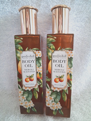 Polish'd Beauty Supply Neroli Scented Body Oil 4 fl oz Lot of 2 New