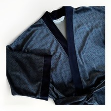 Vintage Christian Dior Monsieur Velour Bath Smoking Robe One Size Blue Old Money