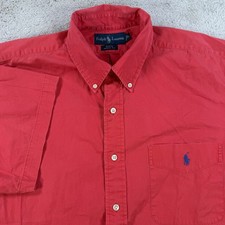 Polo Ralph Lauren Shirt Mens XL Red Blake Short Sleeve Button Down Pony Cotton