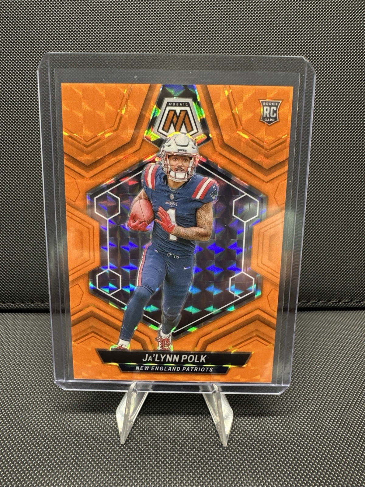 2024 Mosaic Ja’lynn Polk Orange Fluorescent 24/25 #337 Patriots RC 