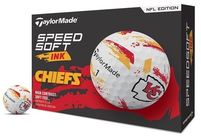 New TaylorMade SpeedSoft Ink NFL Golf Balls Kansas City Chiefs