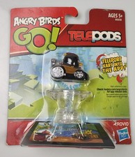 Angry Birds Series 1 GO TELEPODS Black Bird Yellow Stripe Racer Kart BRAND NEW