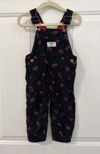 OshKosh Bgosh Blue Red Floral Corduroy Girls Overalls 12 Months Summer Vacation