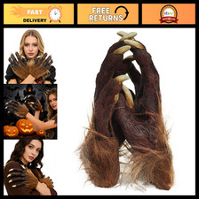 Hairy Werewolf Skeleton Gloves - Claw Hand Costume for Halloween, Gothic Vampire